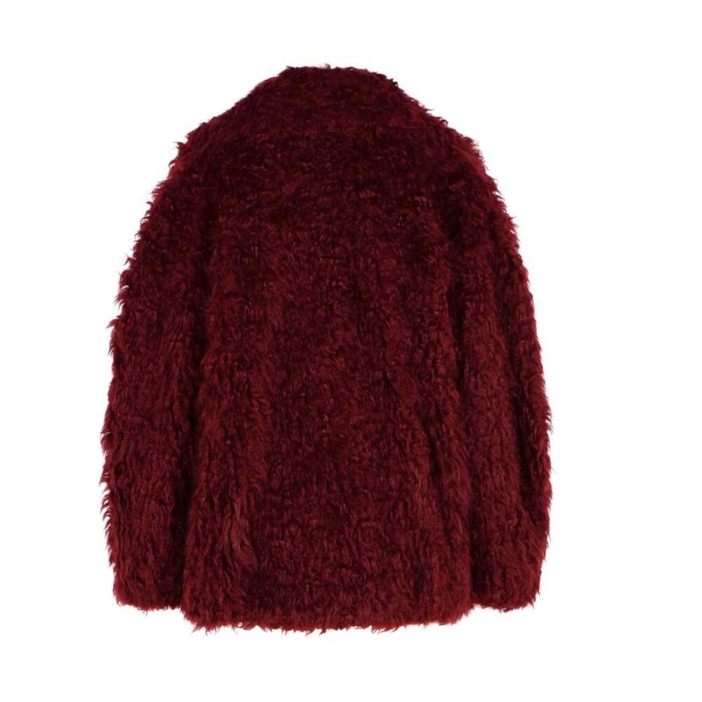 Msgm Burgundy Acrylic Blend Coat Women - Picture 3 of 3